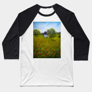 Countryside poppy field Baseball T-Shirt